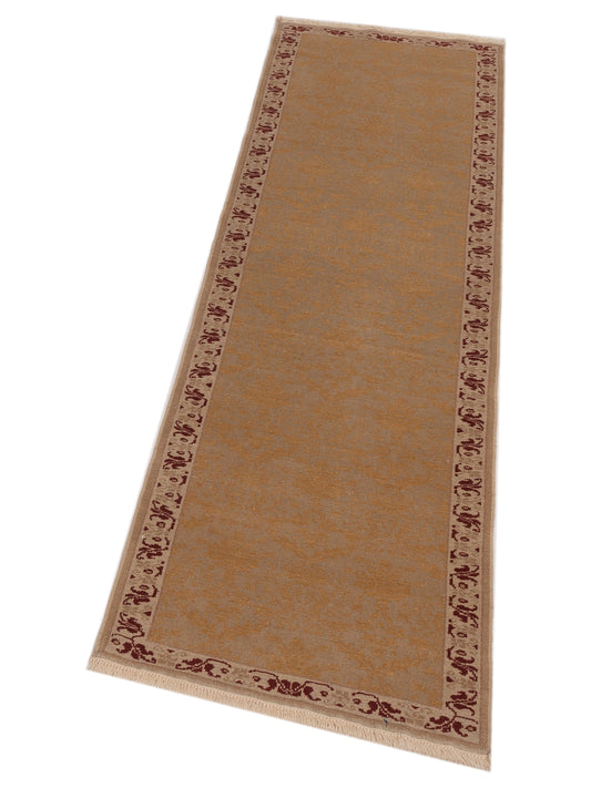 Antiqua Loom Gold Beige 2.7x8.7 Hand Knotted Rug