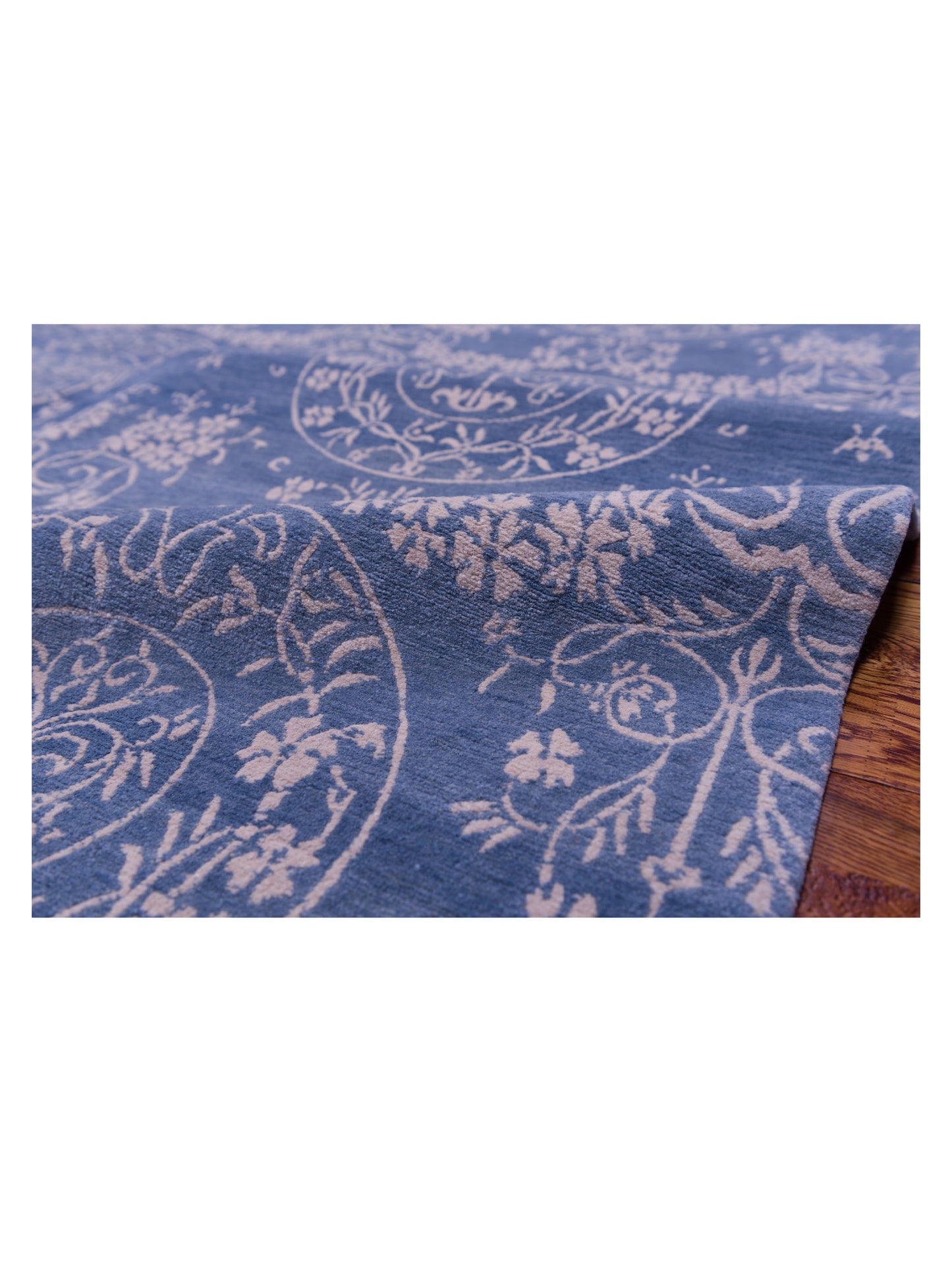 Tamara Gray Blue 9x12 Hand Knotted Rug