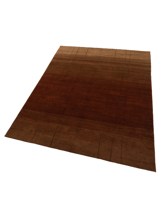 Tamara Brown Brown 9x12 Hand Knotted Rug