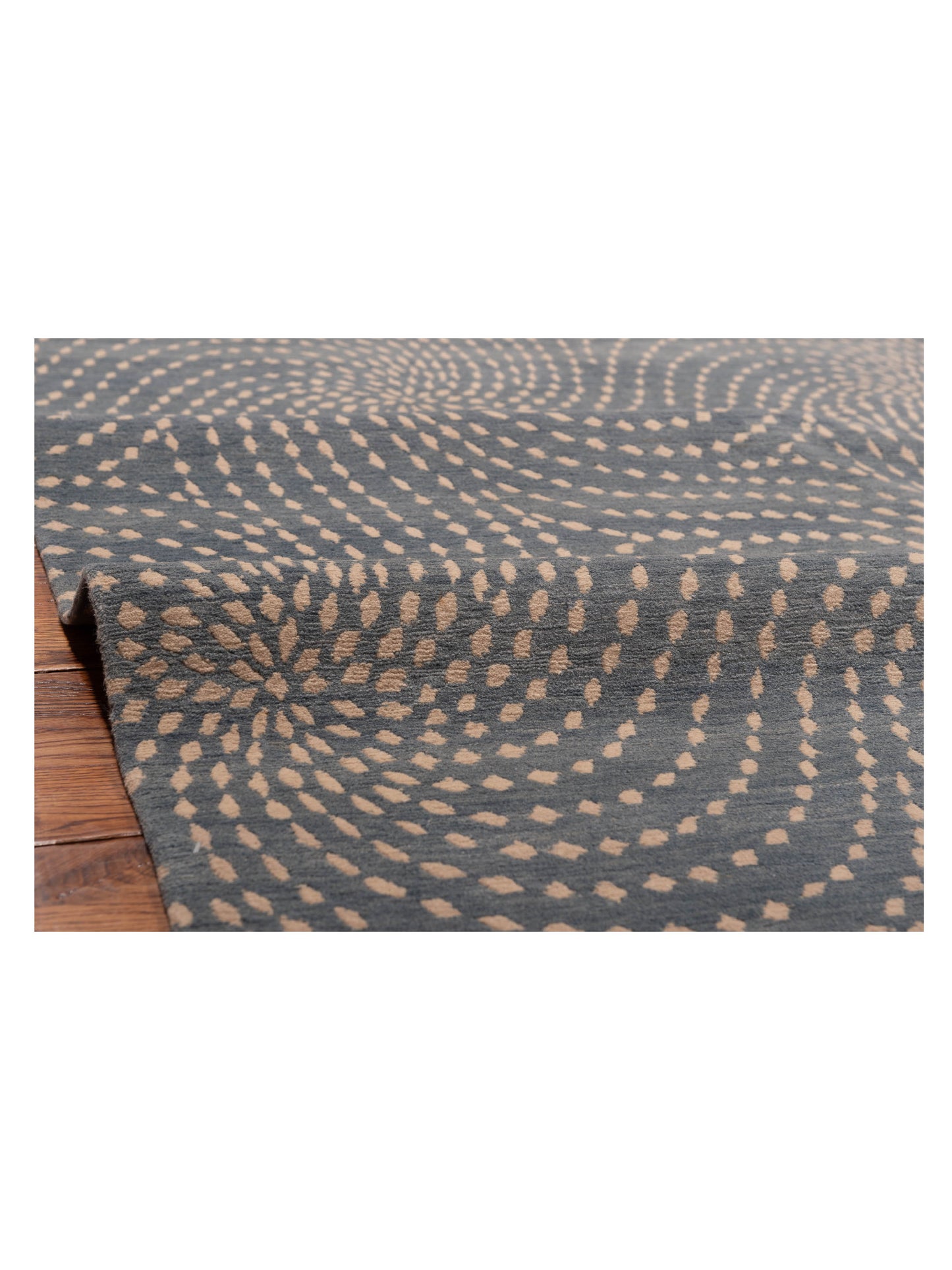 Tamara Blue Gray Blue Gray 9x12 Hand Knotted Rug