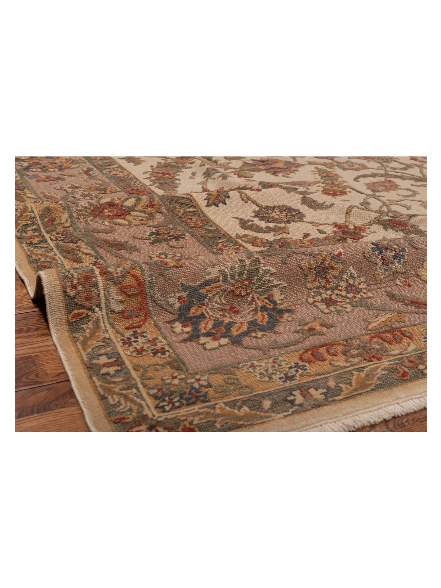 Antiqua Loom Ivory Brown 9.4x12.6 Hand Knotted Rug