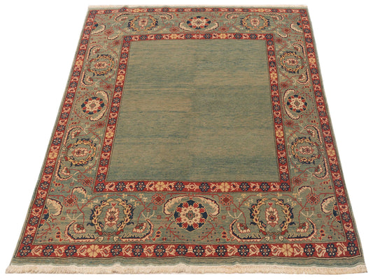 Antiqua Loom Green 6.9x6.10 Hand Knotted Rug
