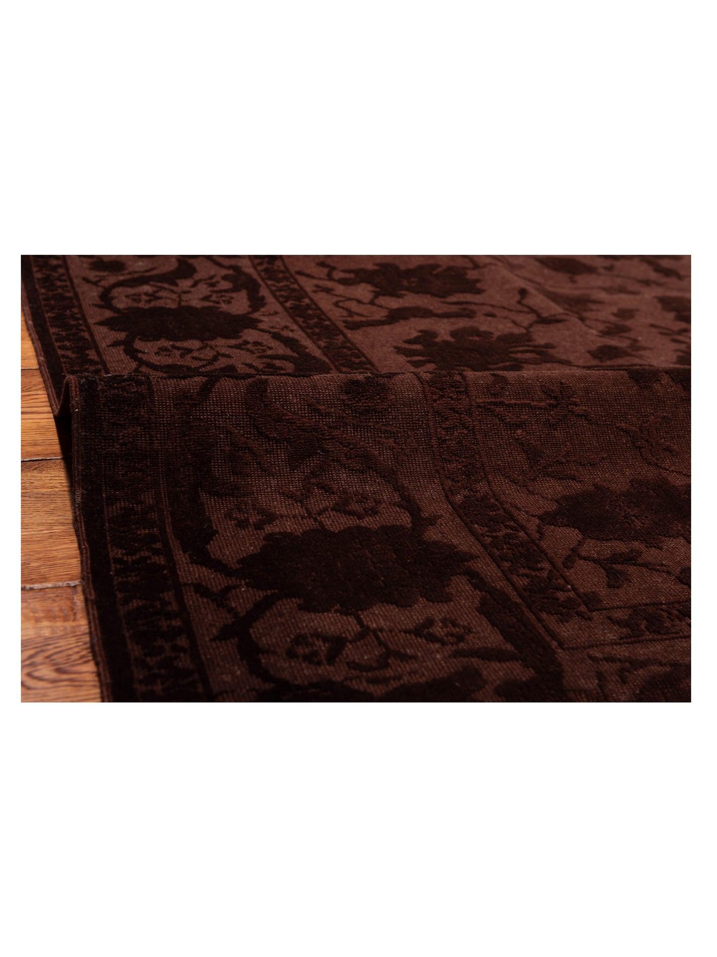 Vintage Dark Brown 6.8x9.1 Hand Knotted Rug