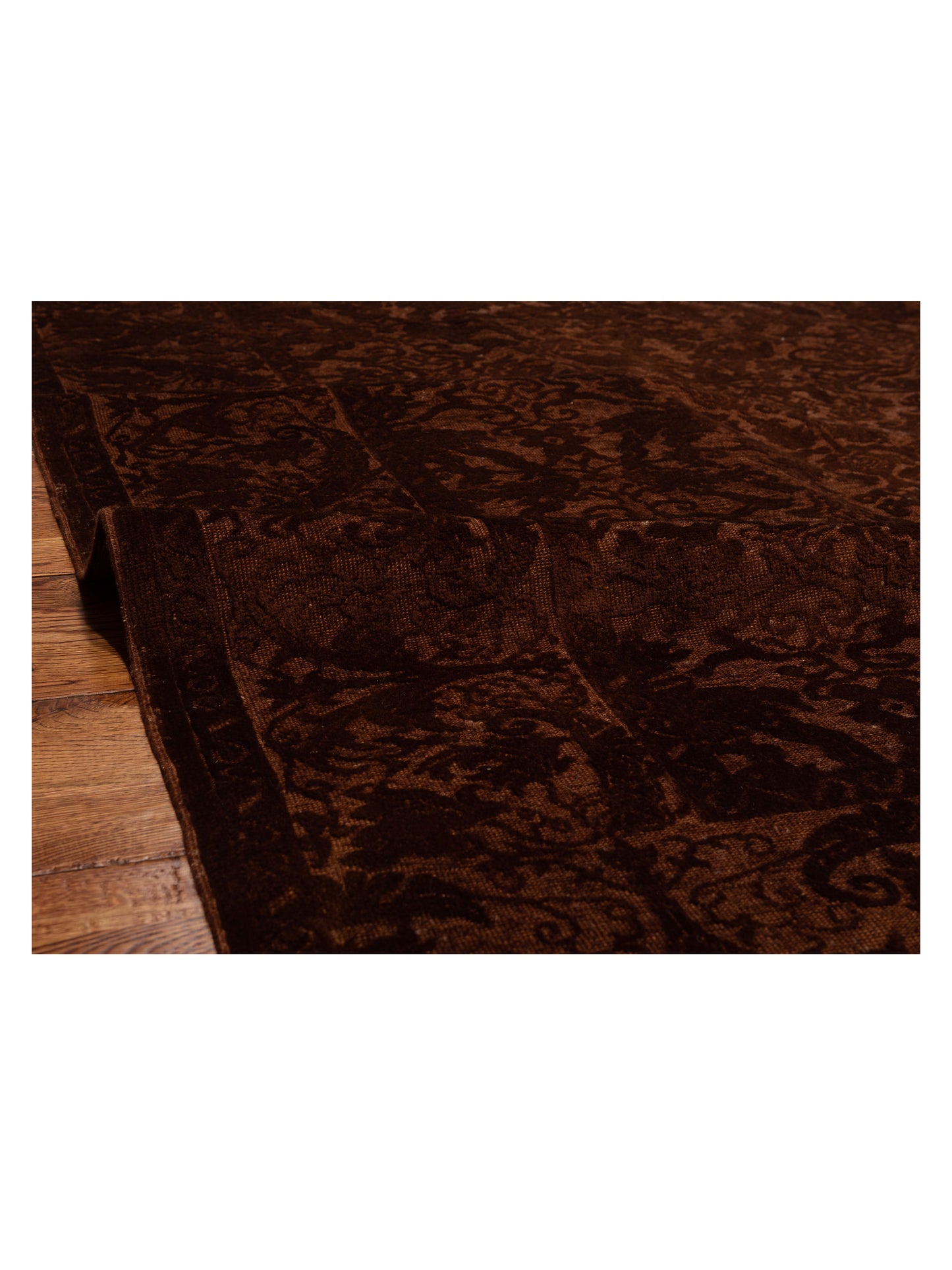 Vintage Dark Brown 8.3x10.1 Hand Knotted Rug
