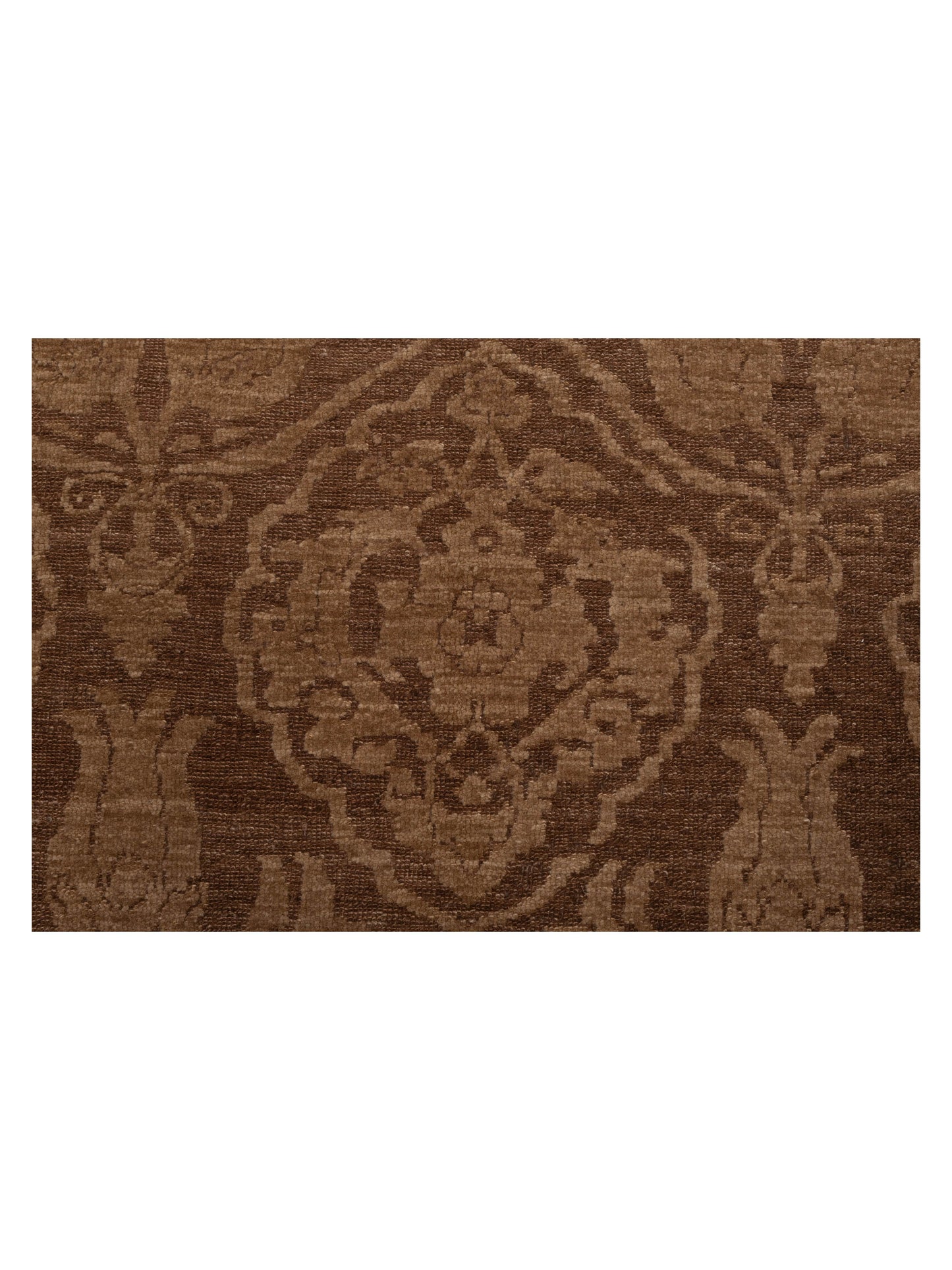 Defnera Dark Brown Brown 8x9.2 Hand Knotted Rug