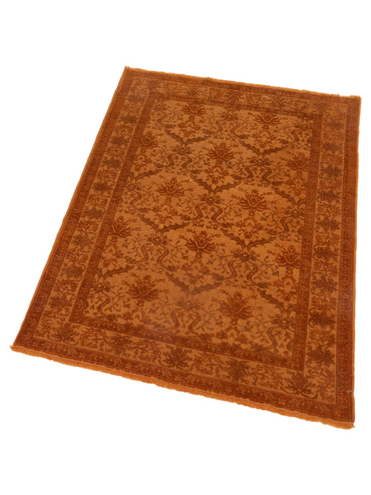Vintage Orange 4x5.8 Hand Knotted Rug