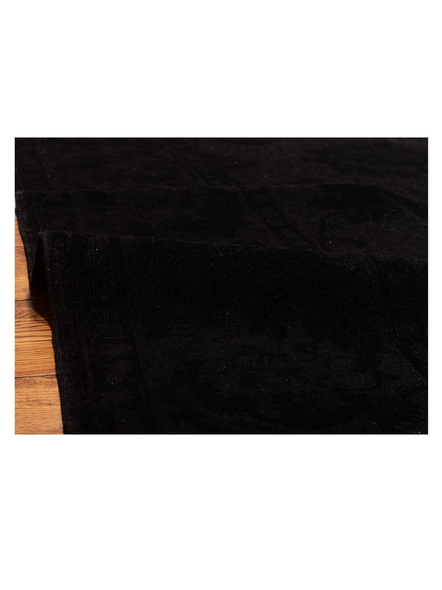 Vintage Black 8.4x9.8 Hand Knotted Rug