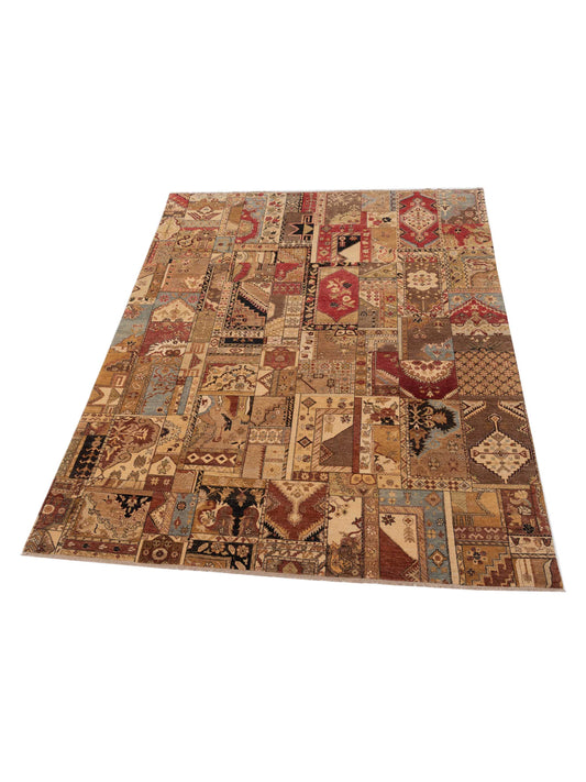 Zardun Multi Multi 8.10x11.10 Hand Knotted Rug