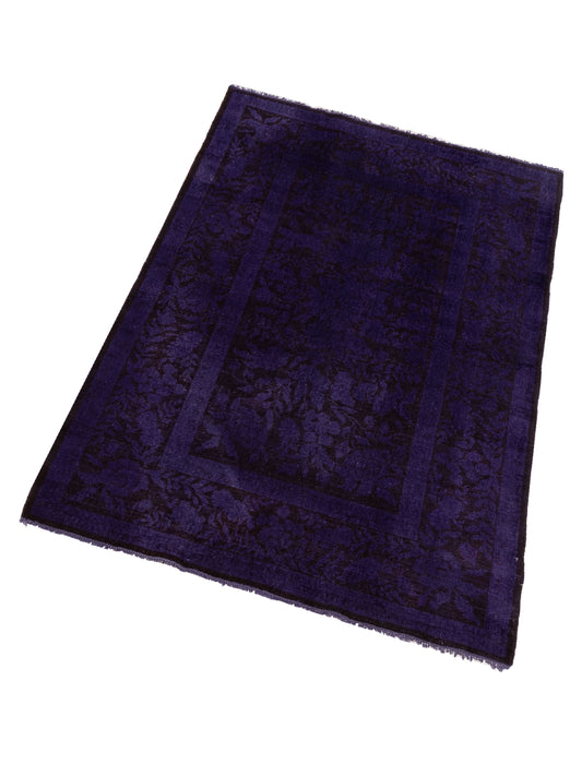 Vintage Purple 4.11x7.10 Hand Knotted Rug