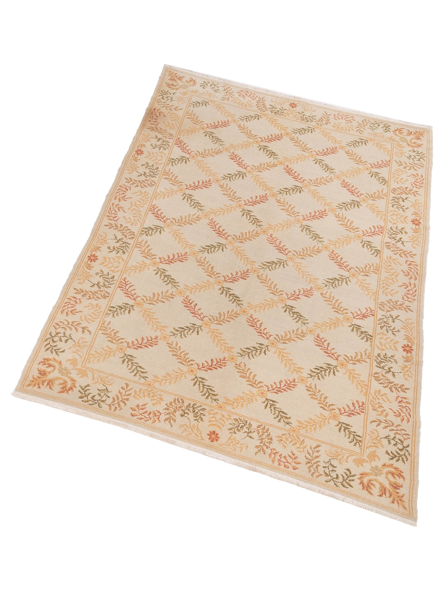 Petalyn Ivory 6.1x8.9 Hand Knotted Rug