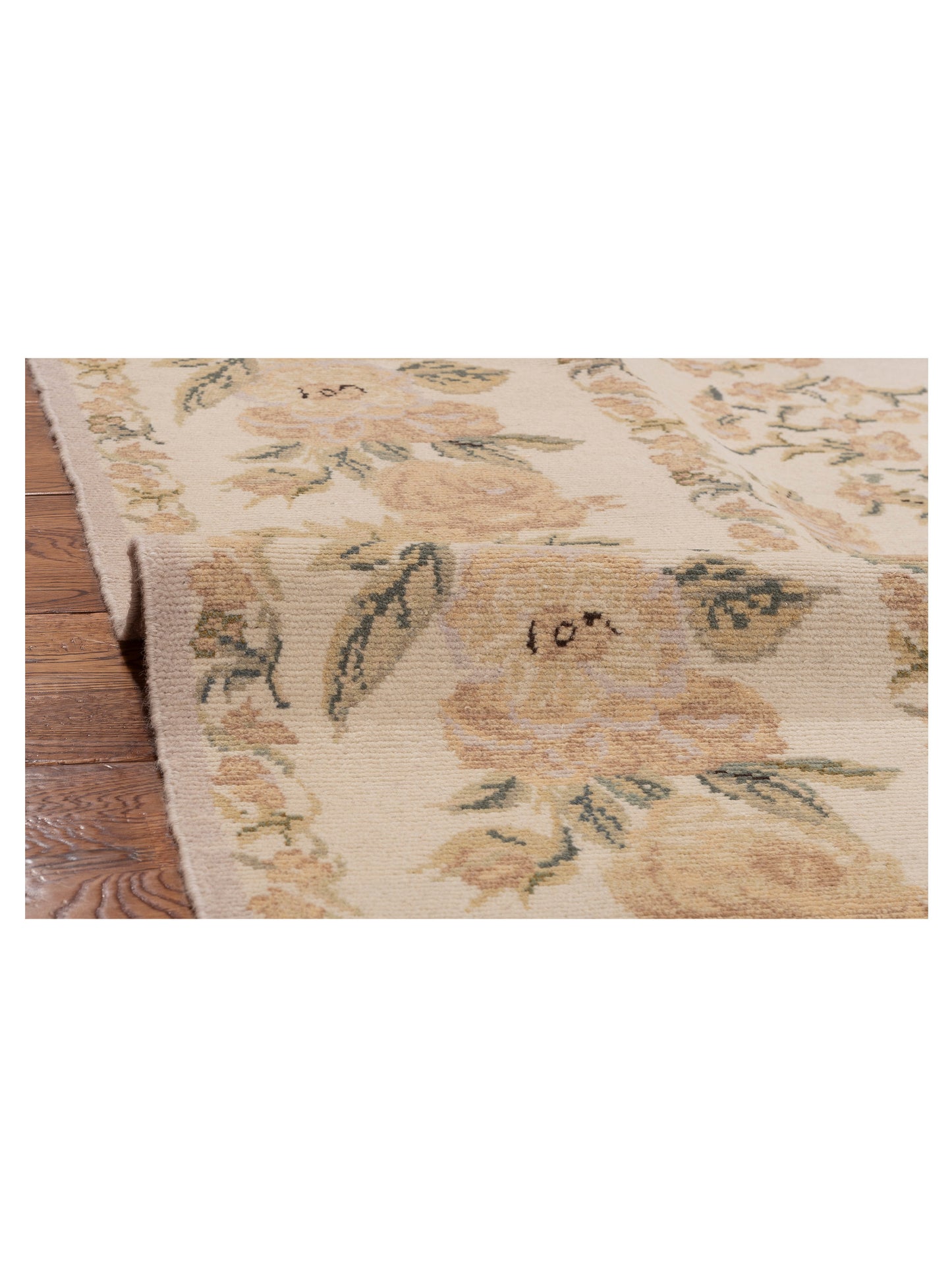 Petalyn Ivory Ivory 10.3x13.1 Hand Knotted Rug