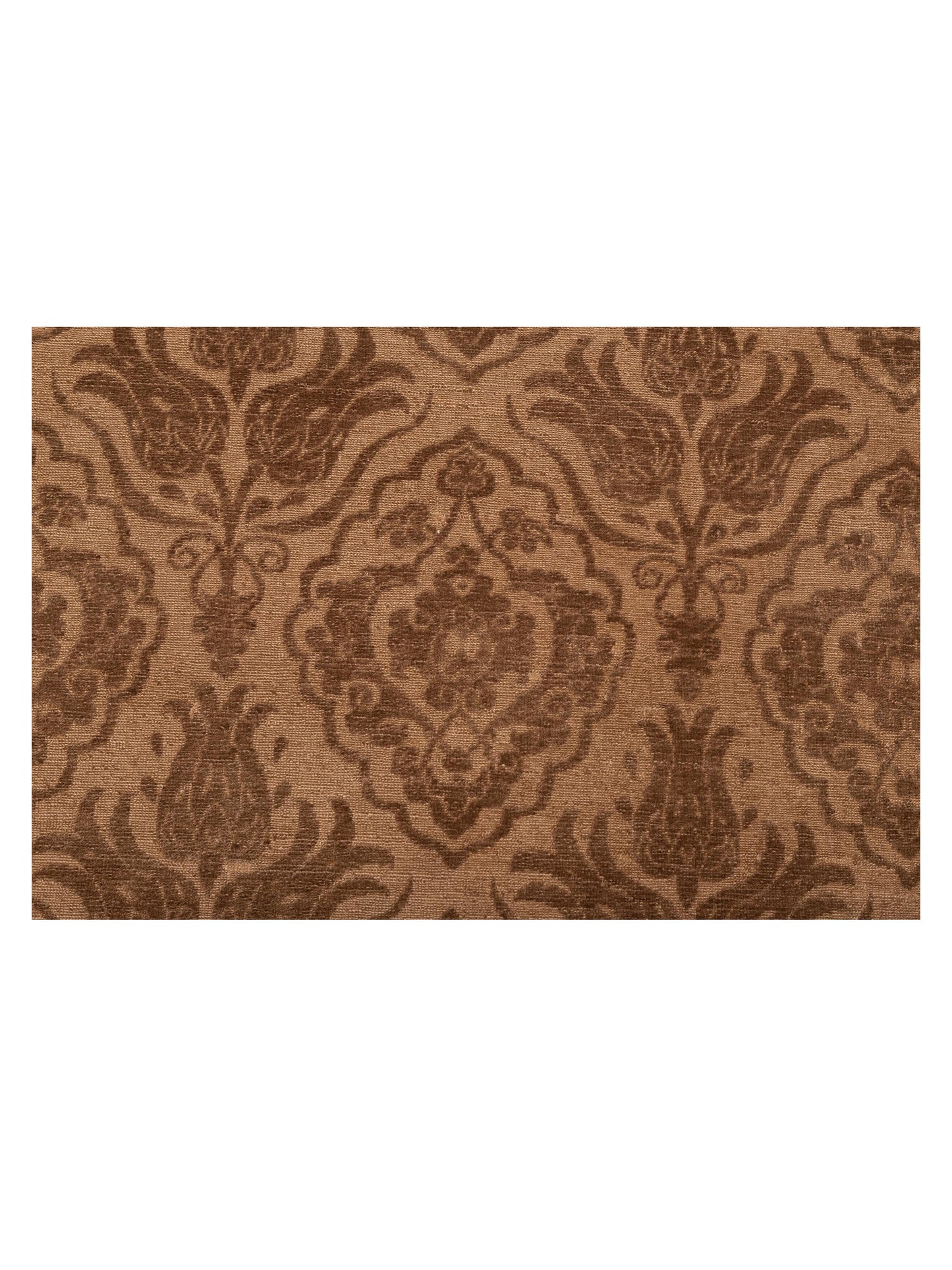 Defnera Dark Brown Brown 9.4x11.11 Hand Knotted Rug