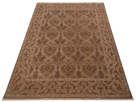 Defnera Brown Dark Brown 8.3x10 Hand Knotted Rug