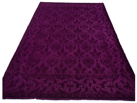 Rechromia Purple Purple 10.4x13.10 Hand Knotted Rug