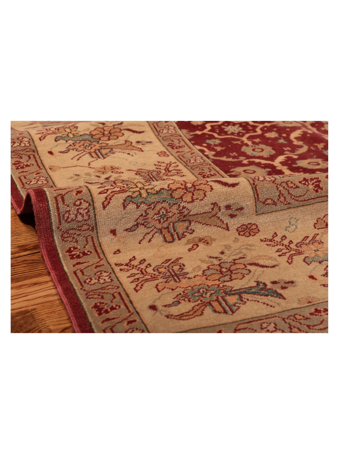 Antiqua Loom Red Ivory 8.1x14.6 Hand Knotted Rug