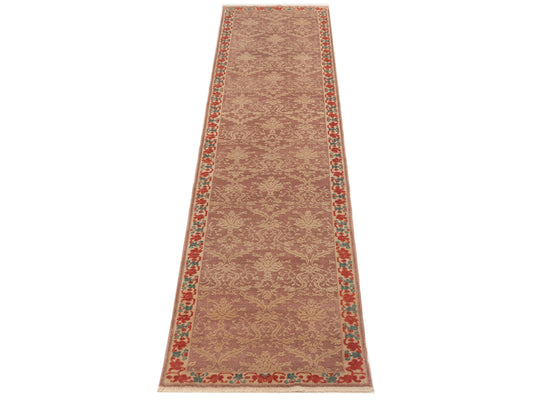 Antiqua Loom Purple Beige 2.6x9.11 Hand Knotted Rug