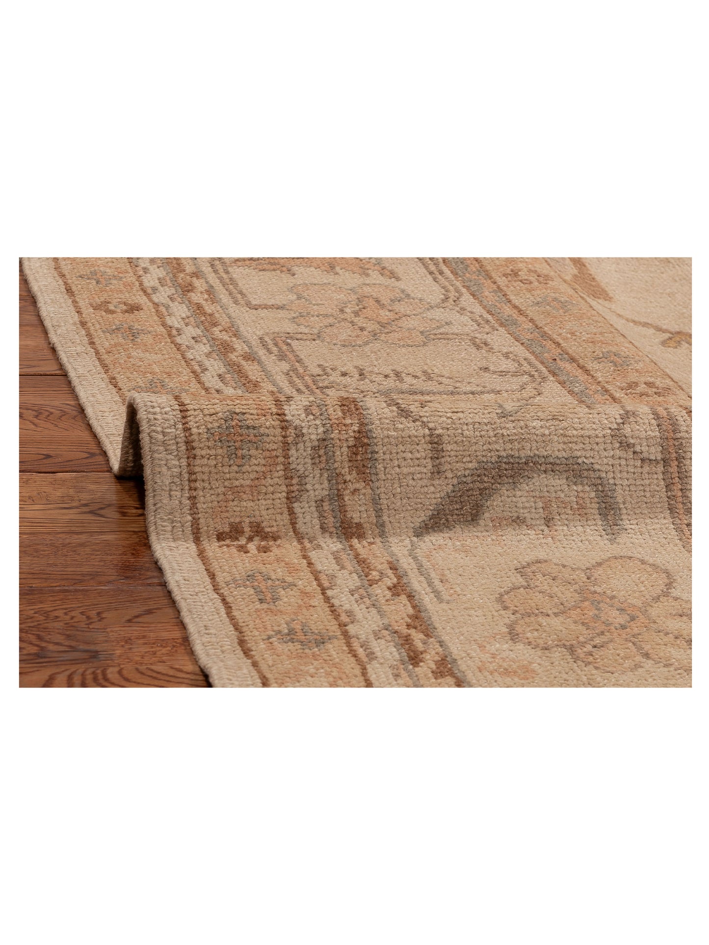 Oushak Cream Cream 9.2x12.3 Hand Knotted Rug
