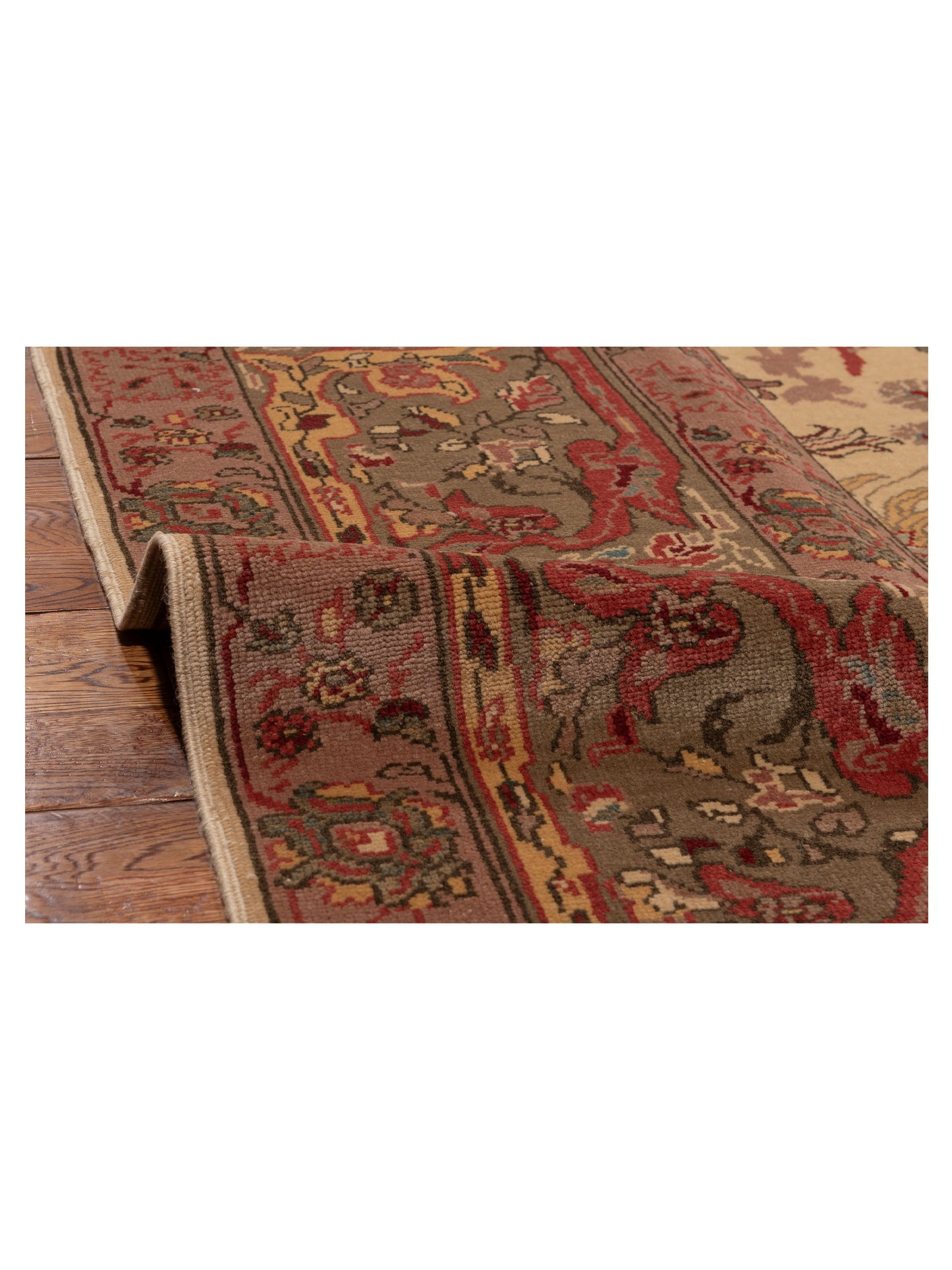 Antiqua Loom Ivory Green 10.3x13.9 Hand Knotted Rug