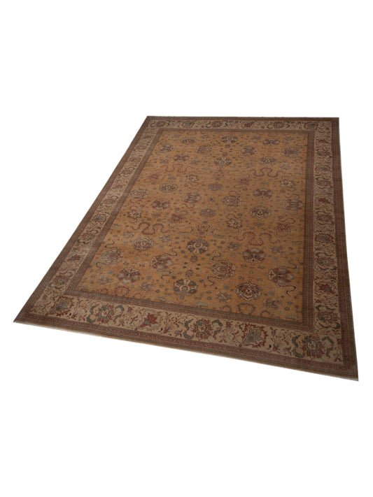 Antiqua Loom Gold Beige 14.2x17 Hand Knotted Rug