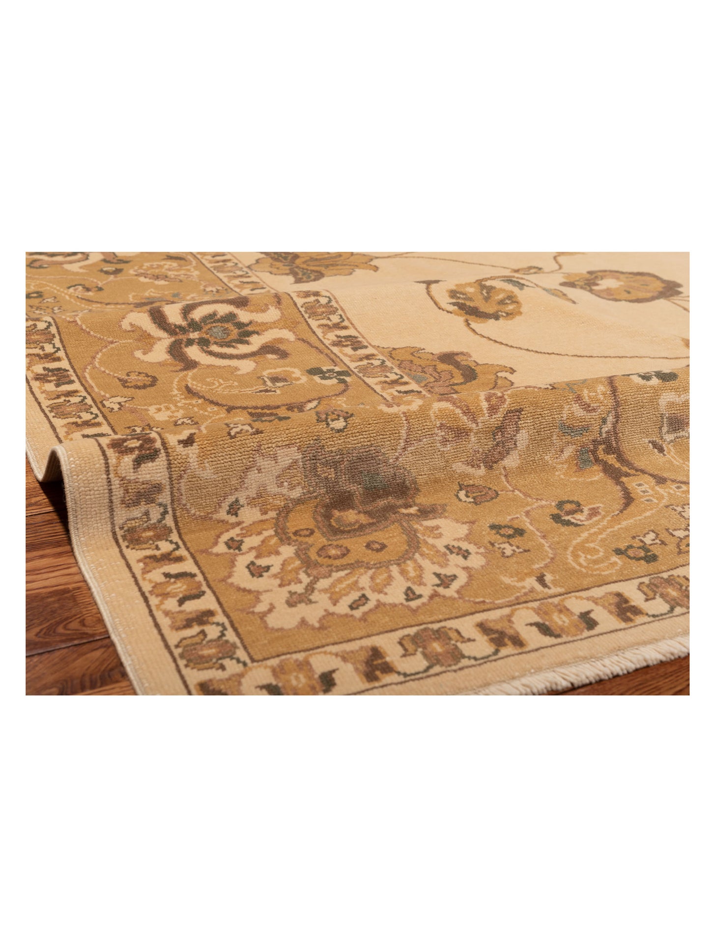 Antiqua Loom Ivory Gold 9.3x11.11 Hand Knotted Rug