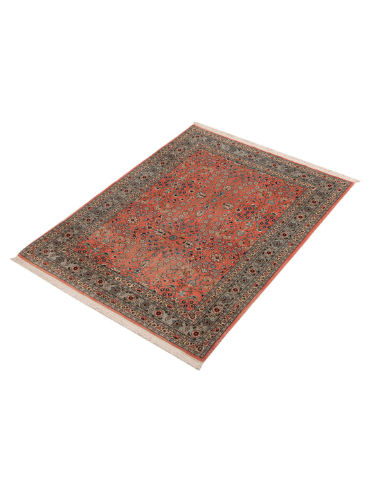 Hereke Pink Silver 4.3x5.9 Hand Knotted Rug