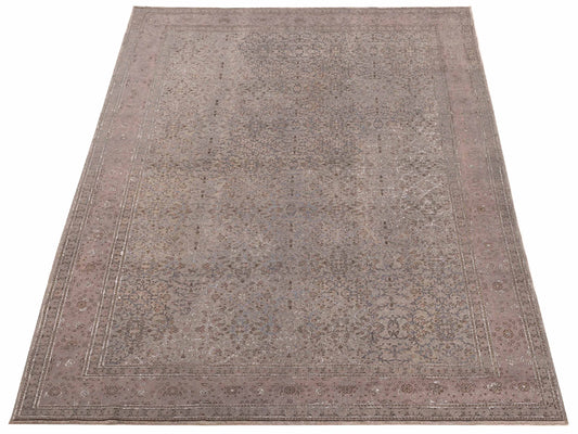 Vintage Silver 6.7x9.3 Hand Knotted Rug