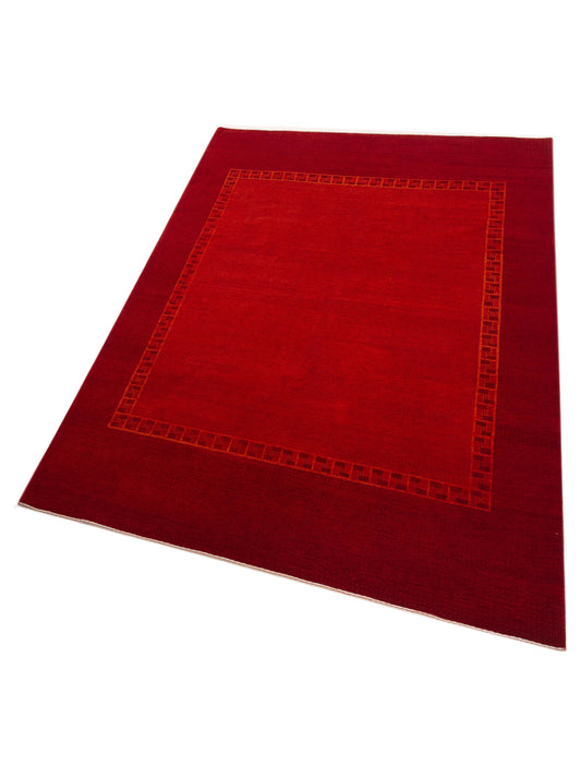 Loriyan Orange Red 9x11.9 Hand Knotted Rug