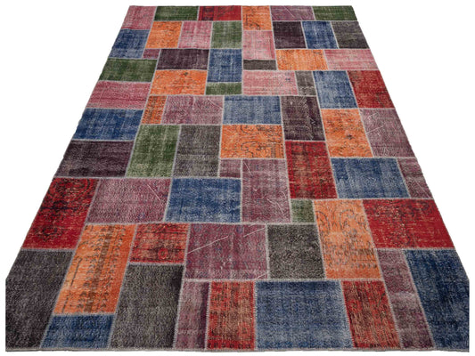 Patchwork Multi 10.6x13.2 Hand Knotted Rug