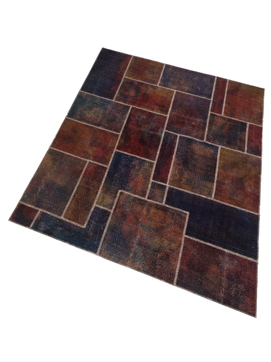 Patchwork Multi 8x9.10 Hand Knotted Rug