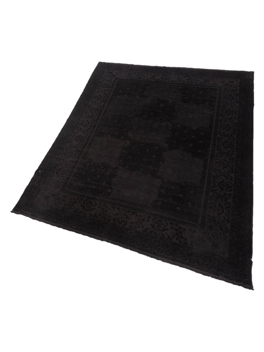 Vintage Black 6.10x8.6 Hand Knotted Rug