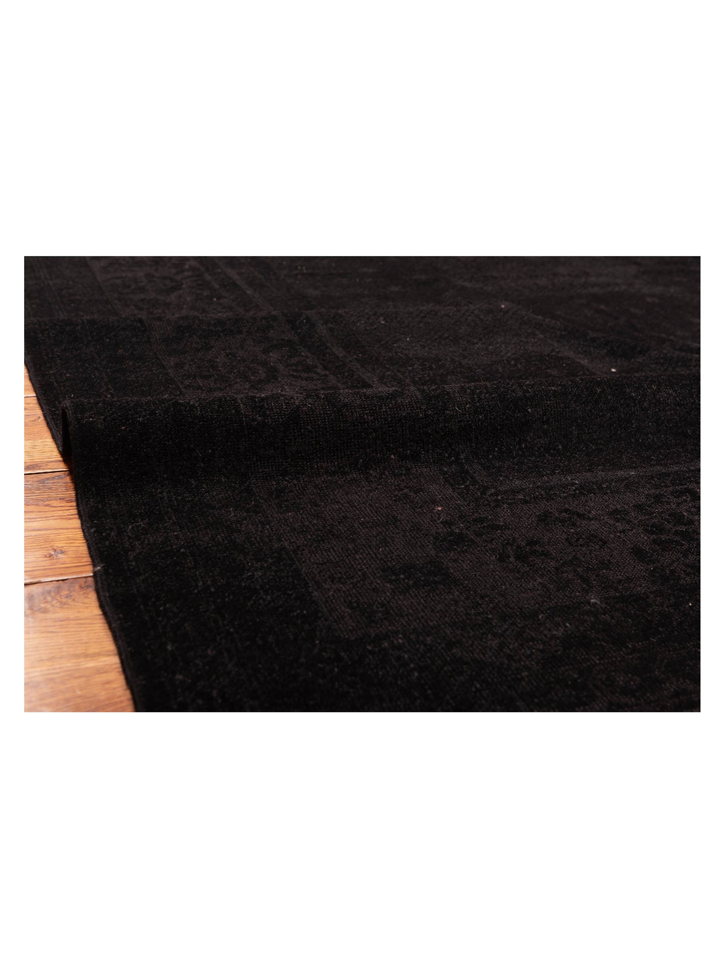 Vintage Black 6.10x8.6 Hand Knotted Rug