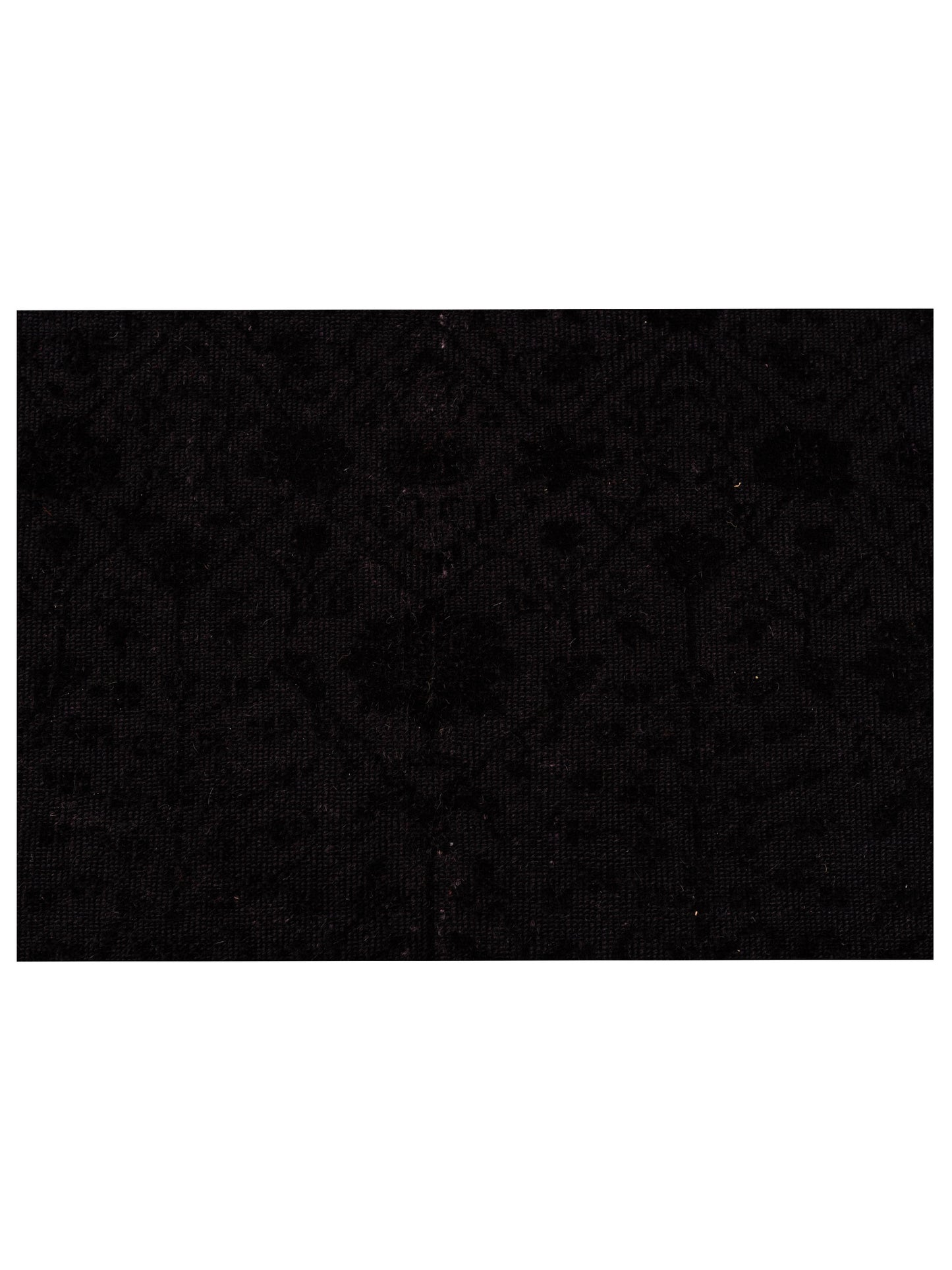 Vintage Black 6.7x9.1 Hand Knotted Rug