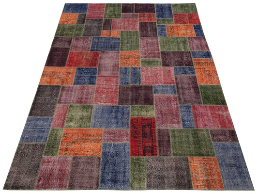 Patchwork Multi 10.6x13.1 Hand Knotted Rug