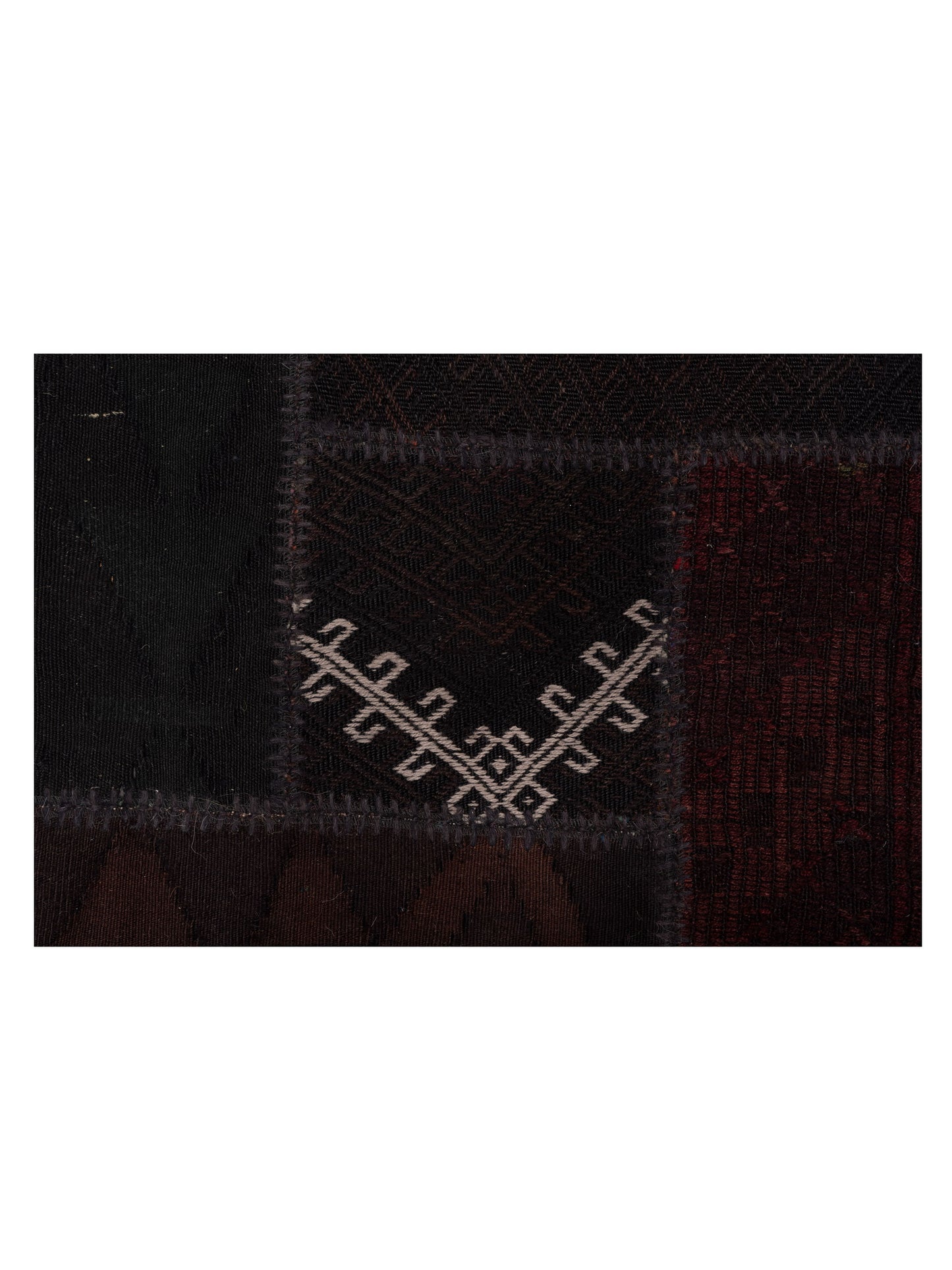 Patchwork Black 9.10x13.1 Hand Knotted Rug