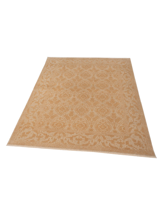 Defnera Cream Gold 9.3x11.11 Hand Knotted Rug