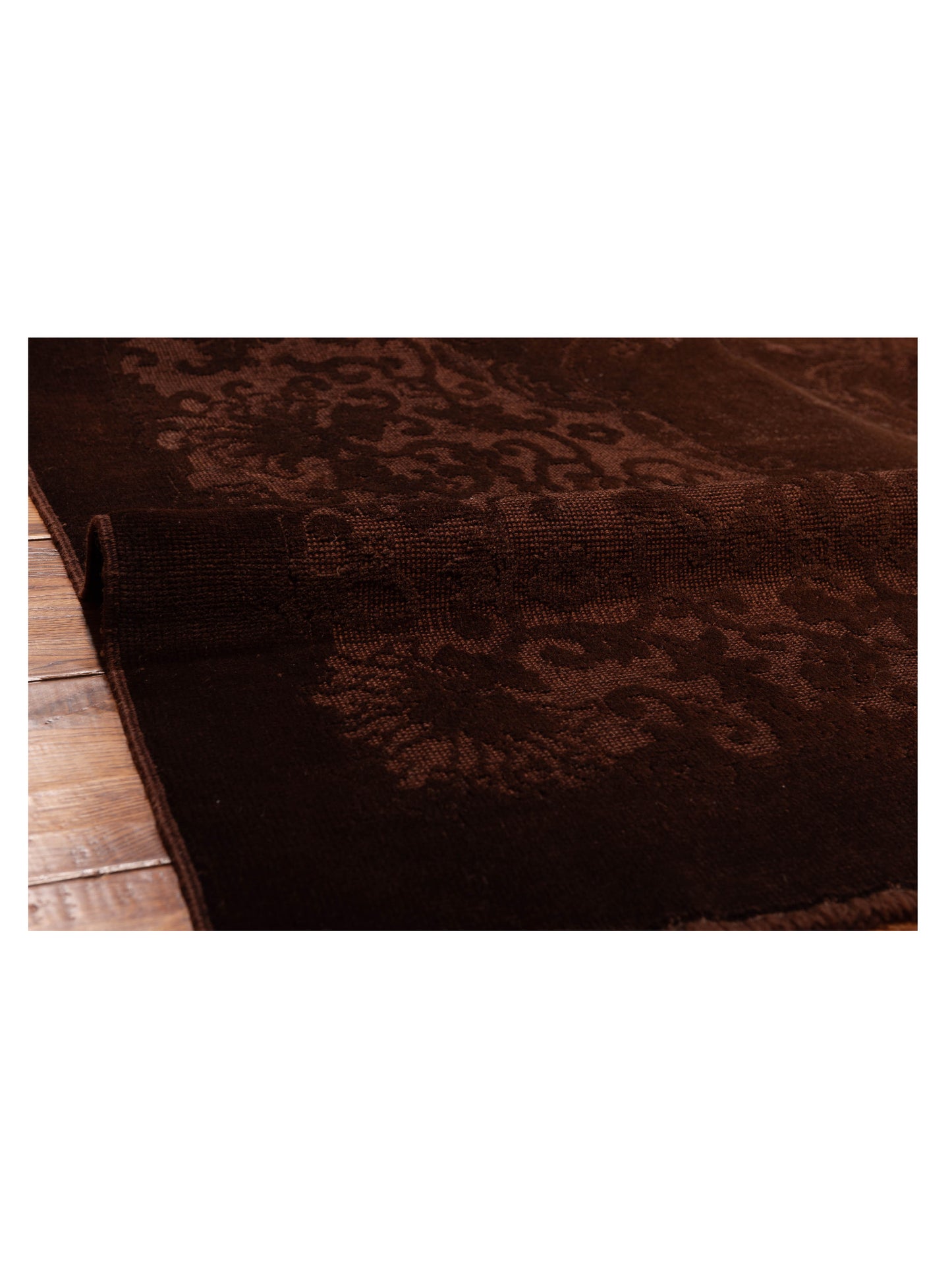 Vintage Dark Brown 6.9x9.8 Hand Knotted Rug
