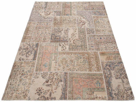 Patchwork Beige 8.3x9.10 Hand Knotted Rug