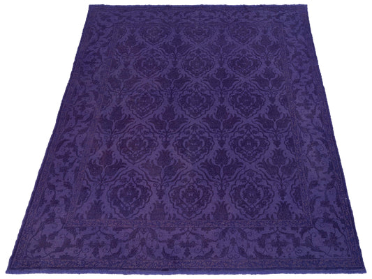 Rechromia Purple Purple 8.3x9.5 Hand Knotted Rug