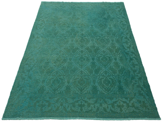 Rechromia Turquoise Turquoise 8.4x9.8 Hand Knotted Rug