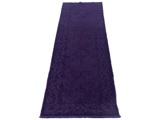 Rechromia Purple Purple 2.8x9.3 Hand Knotted Rug