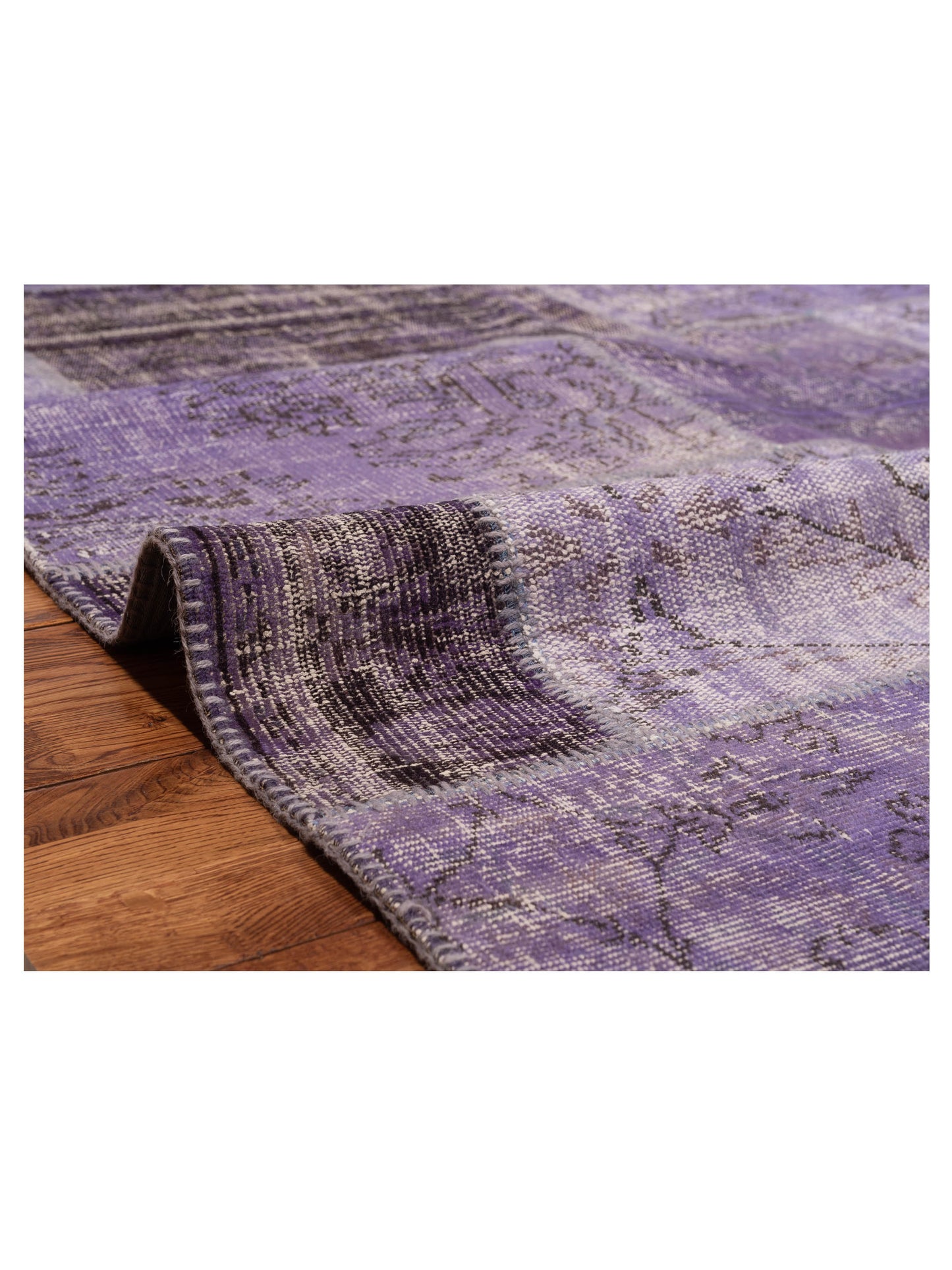 Patchwork Purple 6x9 Hand Knotted Rug