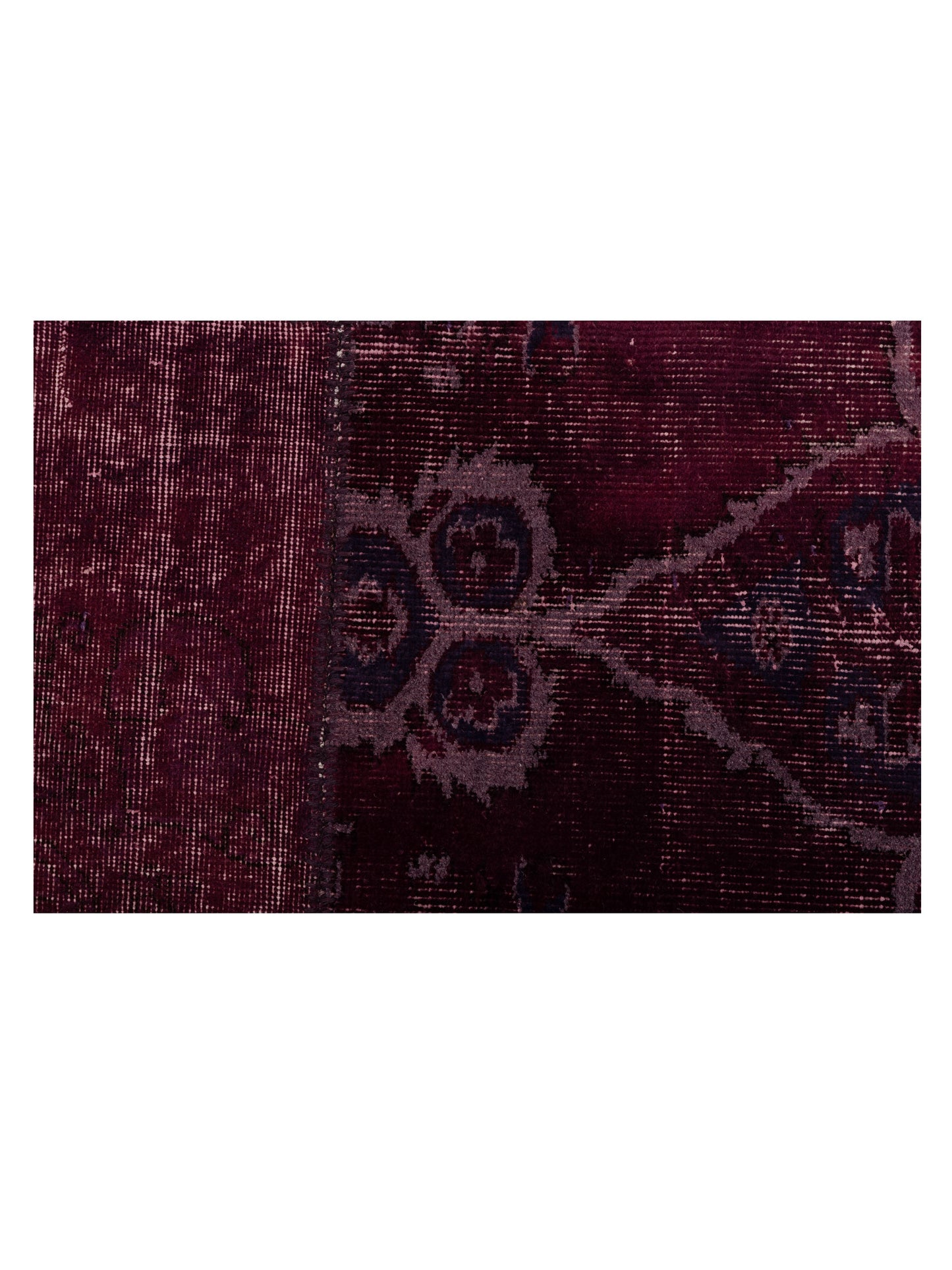 Patchwork Burgundy 9.11x13.3 Hand Knotted Rug