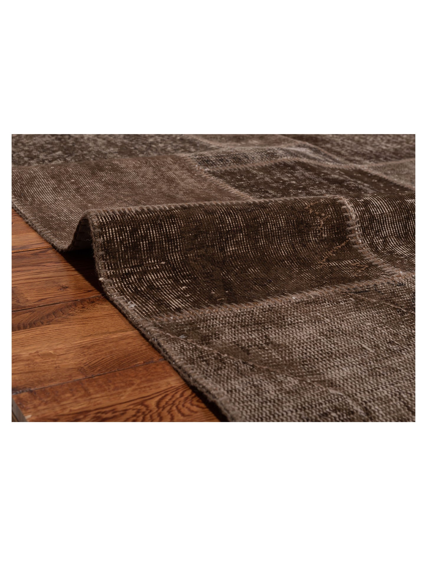 Patchwork Dark Brown 6x9 Hand Knotted Rug