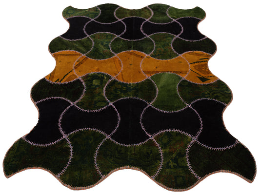 Patchwork Multi 7.3x10 Hand Knotted Rug