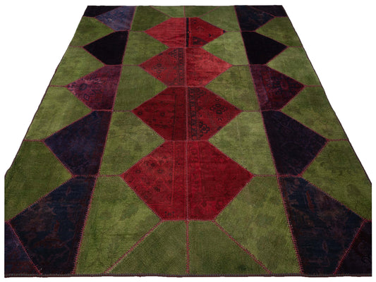 Patchwork Multi 10.9x13.4 Hand Knotted Rug