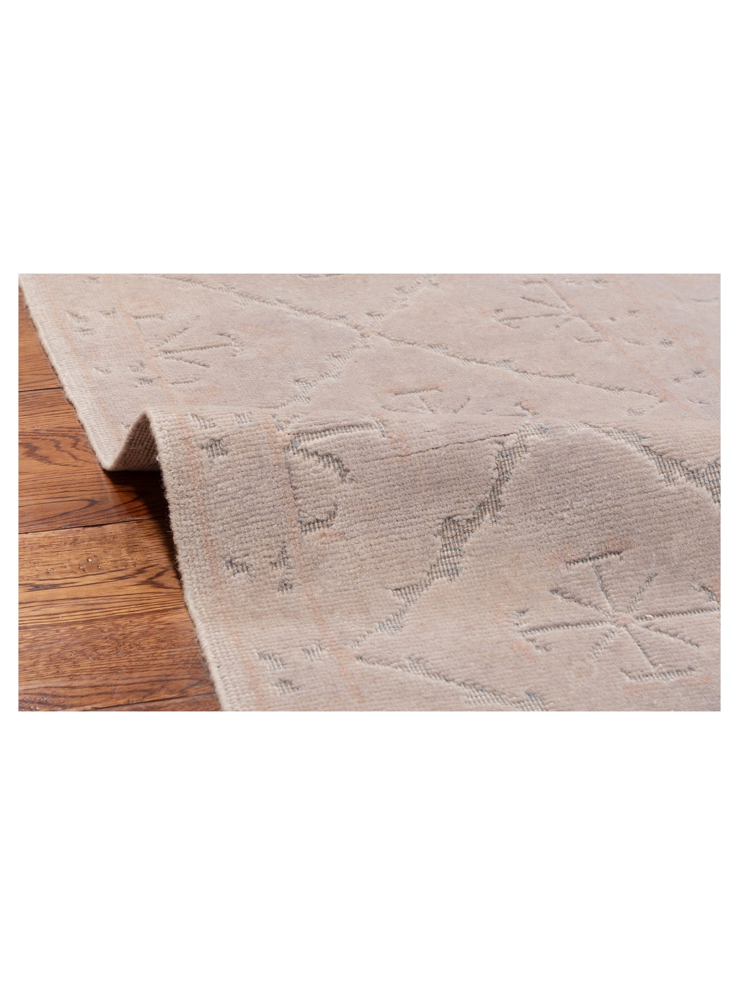 Vintage Light Gray 9x12.1 Hand Knotted Rug