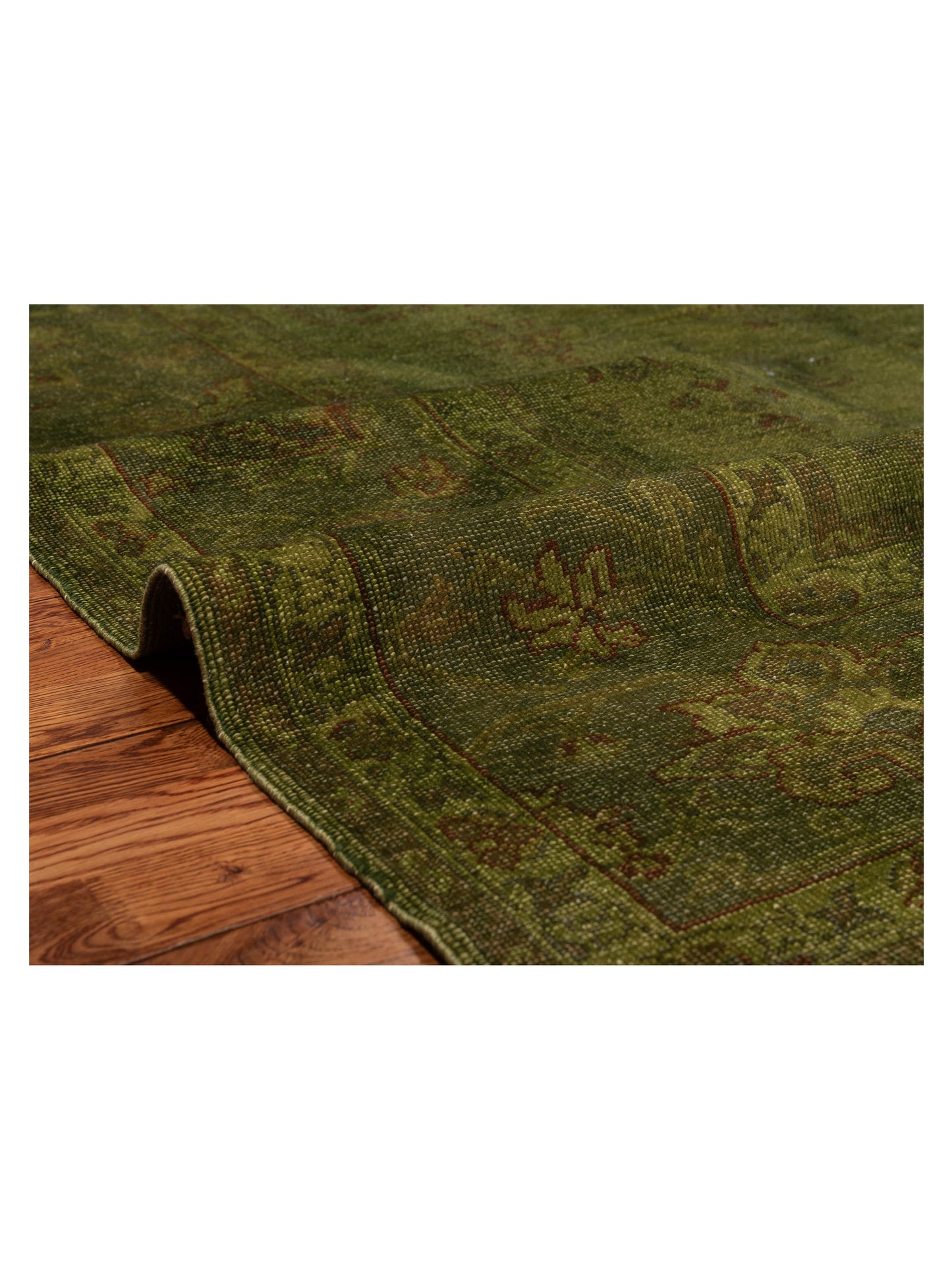 Vintage Green 9.4x11.9 Hand Knotted Rug