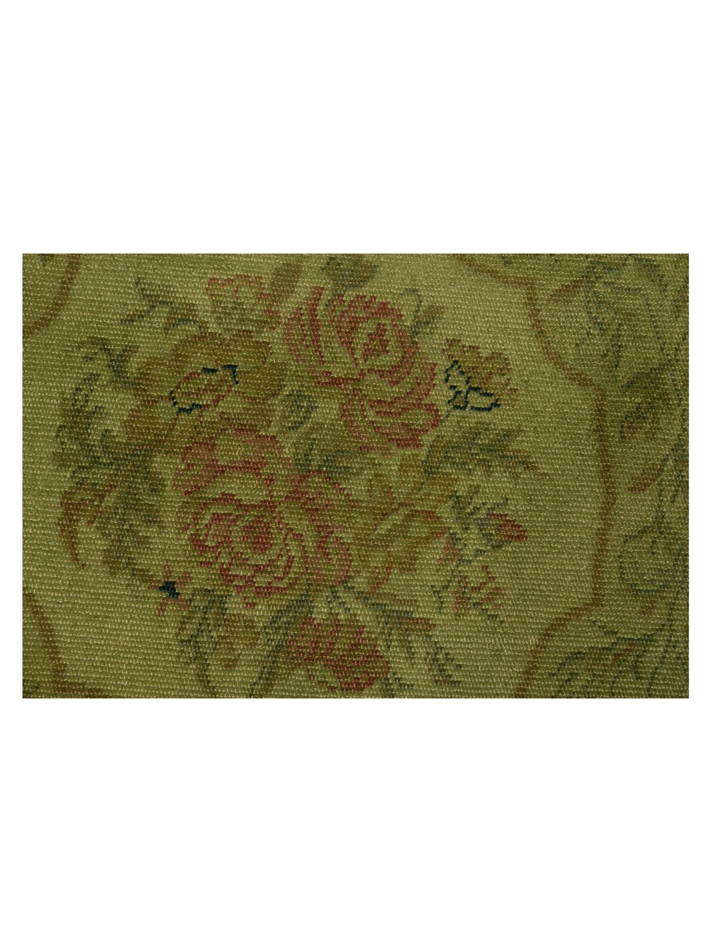 Vintage Green 5.1x7.11 Hand Knotted Rug