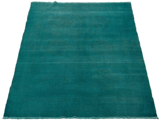 Vintage Turquoise 5x6.1 Hand Knotted Rug