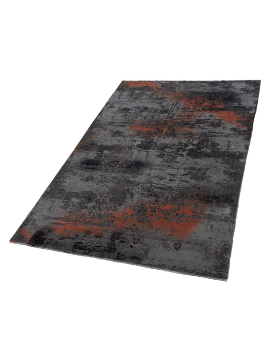 Vintage Gray 6.7x9.6 Hand Knotted Rug